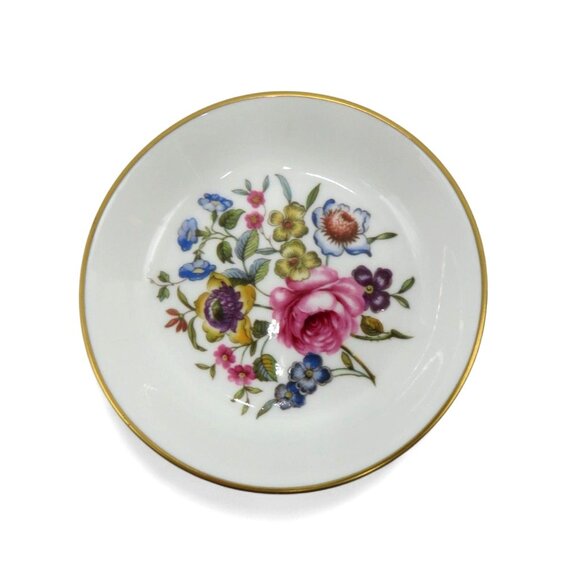 ROYAL WORCESTER Floral Trinket Small Dish Made In England Vintage - Picture 8 of 8